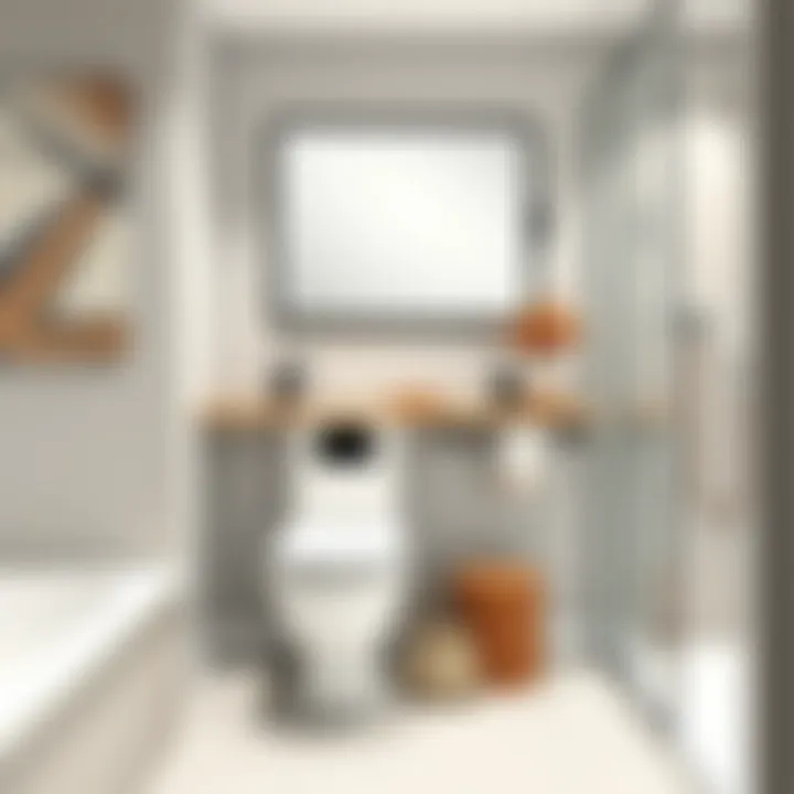 Stylish bathroom featuring a modern over toilet tray setup