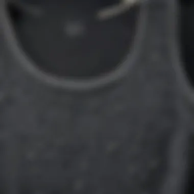 Innovative Sustainable Fabrics in Fitness Fashion Close-up of sustainable fabric used in crew neck tank tops highlighting innovation