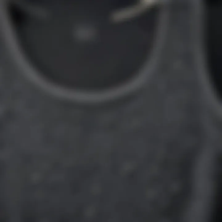 Innovative Sustainable Fabrics in Fitness Fashion Close-up of sustainable fabric used in crew neck tank tops highlighting innovation