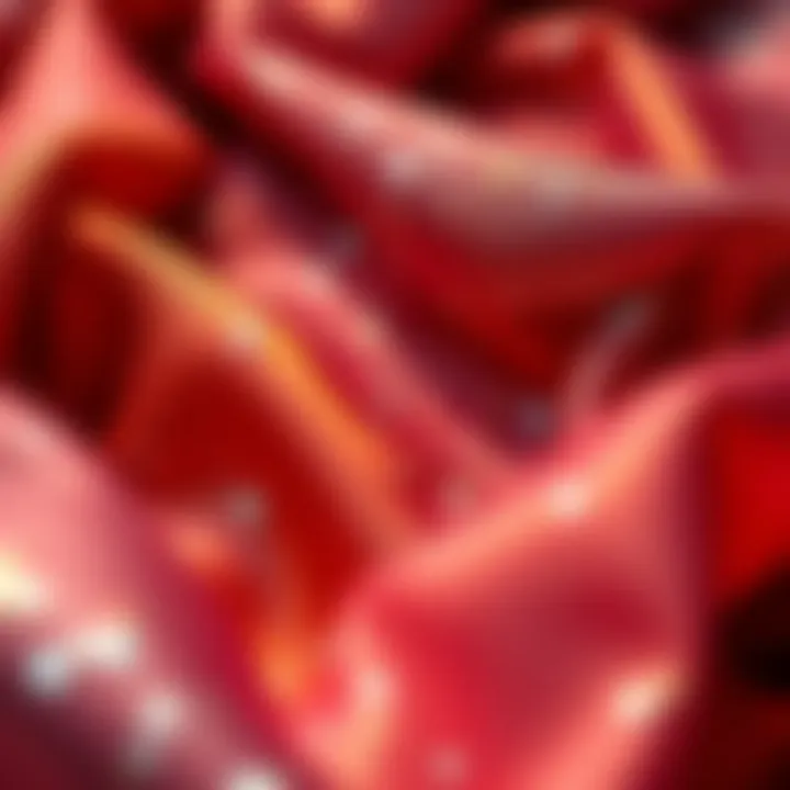 Artistic Fabric Samples with Mylar Flakes An artistic arrangement of fabric samples infused with Mylar flakes