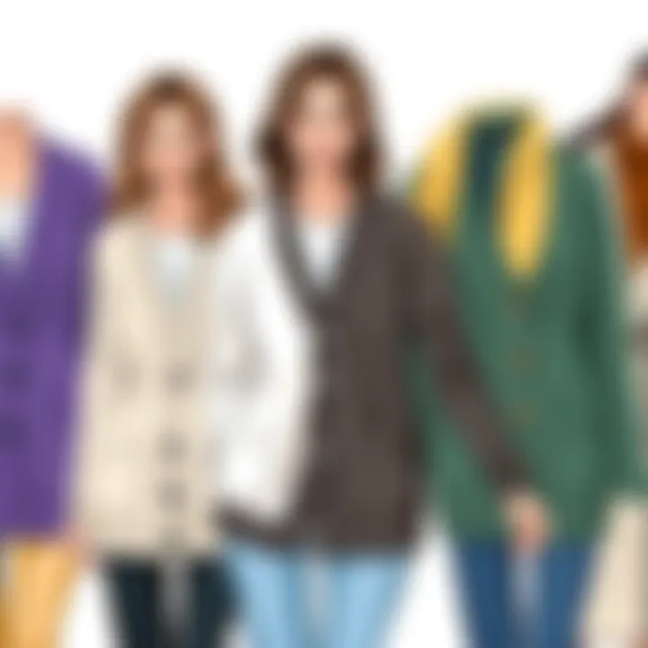 Variety of cardigans in different styles and colors