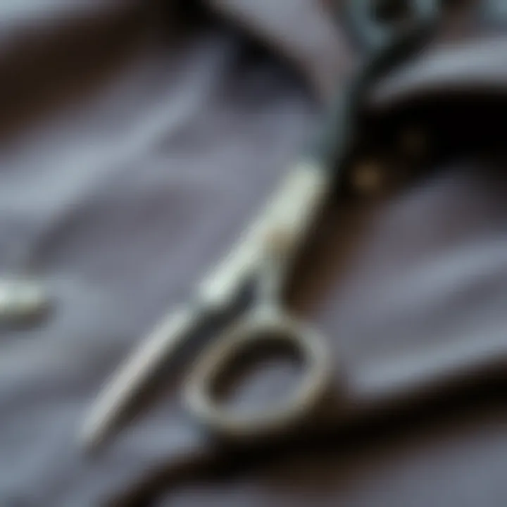 Essential Tool in Tailoring Trimming scissors resting on a tailored garment