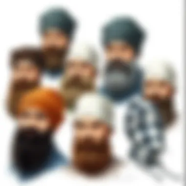 Diverse Styles of Beard Bonnets Various styles of beard bonnets displayed