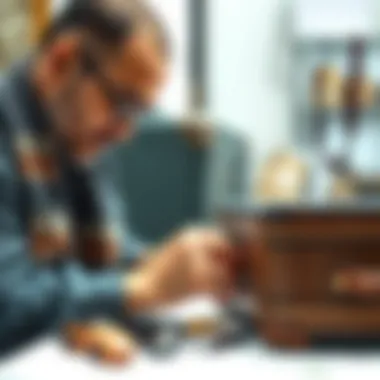 Artisan Craftsmanship in Luxury Luggage Artisan crafting a luxury suitcase with meticulous attention to detail