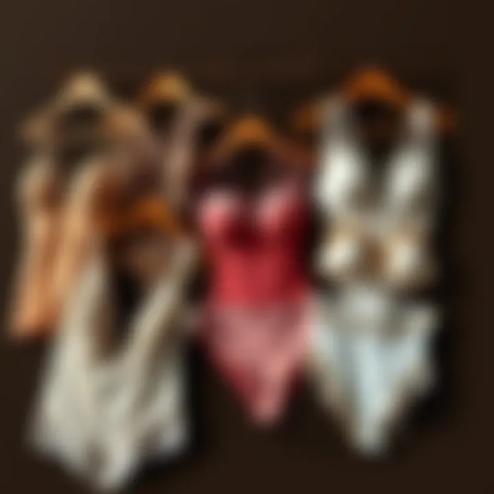 Diverse array of seamless lingerie pieces displayed artistically