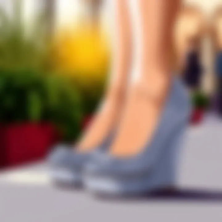 Elegant pair of wedge shoes perfect for formal events