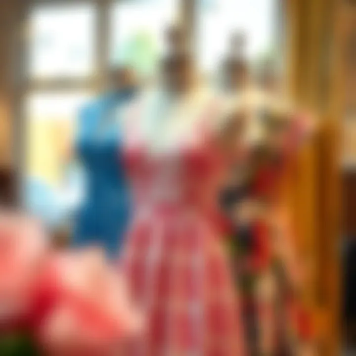 Stylish junior dresses styled on a mannequin