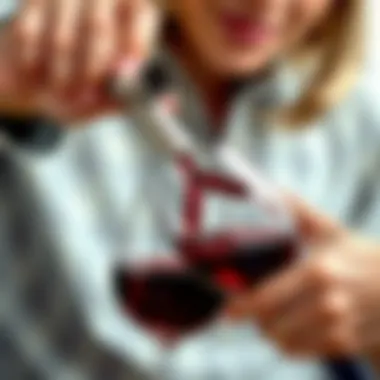 Enhancing the Pour with Whimsy A whimsical wine opener in action, enhancing the wine pouring experience