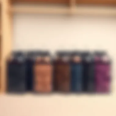 Neat Arrangement of Wig Storage Bags Wig storage bags displayed in a neat arrangement