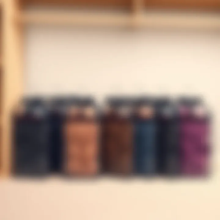 Neat Arrangement of Wig Storage Bags Wig storage bags displayed in a neat arrangement