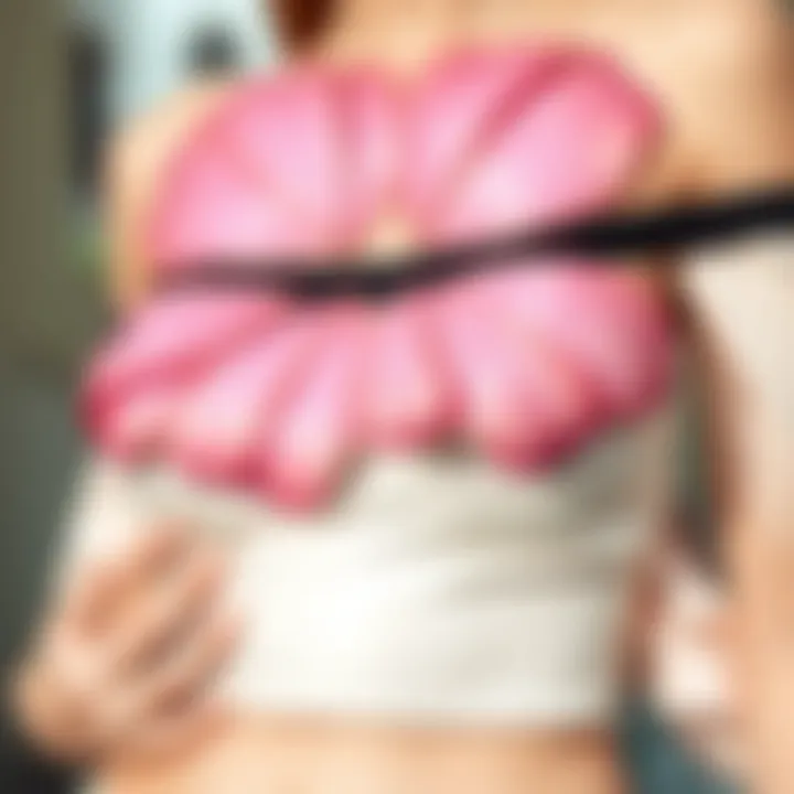 Breast Petals in Contemporary Fashion Stylish breast petals enhancing modern fashion ensembles